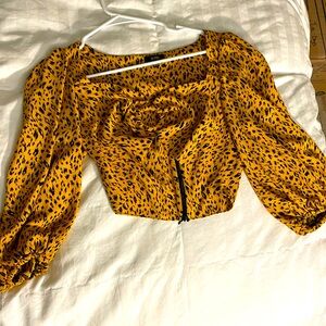 Yellow cheetah crop top